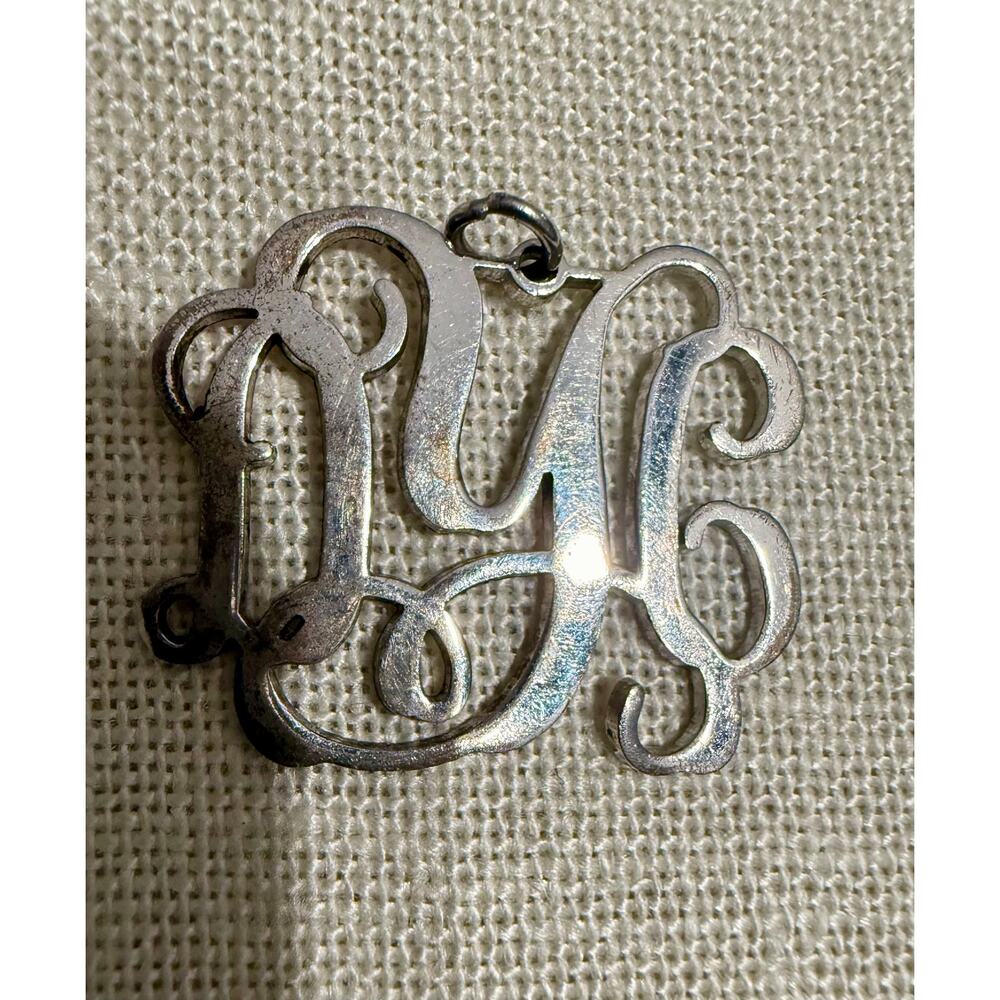 Vintage Monogram Sterling Silver 925 Pendant Charm Authentic